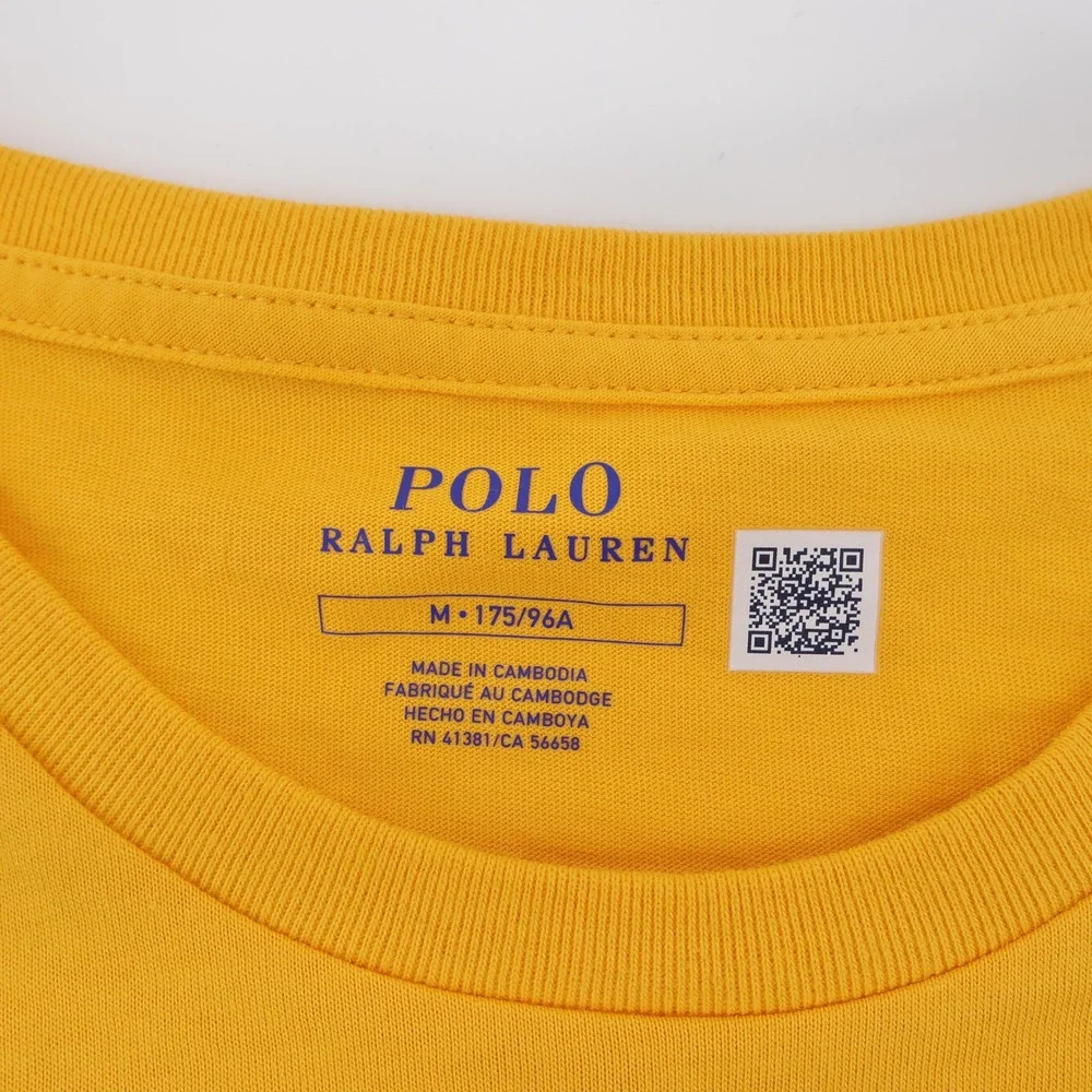 NEW Polo Ralph Lauren T-Shirt Yellow Short Sleeve Mens Medium Defect